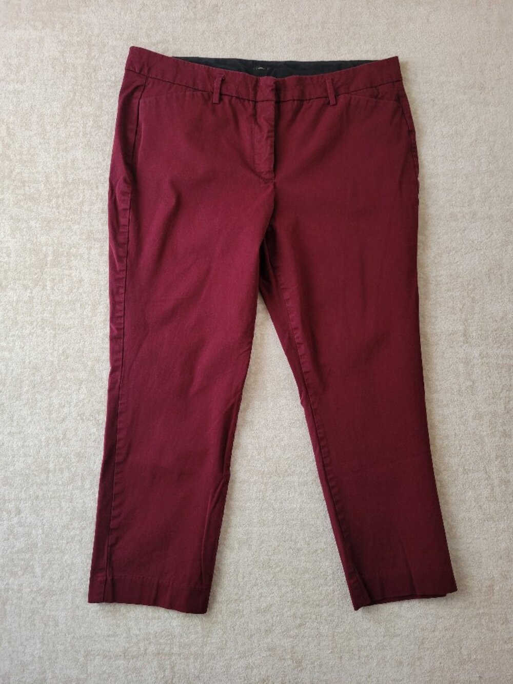 Worthington Burgundy Slim Crop Ankle Dress Pants Trousers 16W Corporate Chic